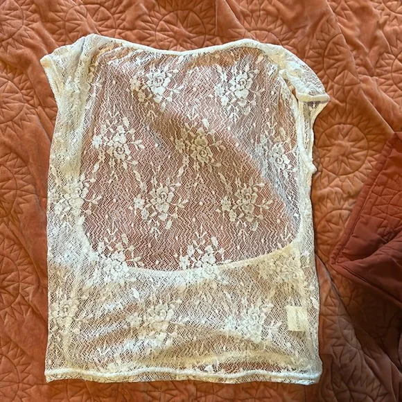 open back see through lace top - Picture 2 of 2